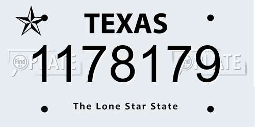 1178179 Texas License Plate