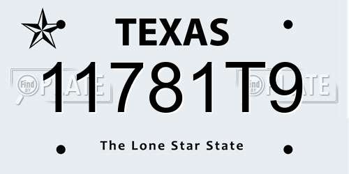 11781T9 Texas License Plate