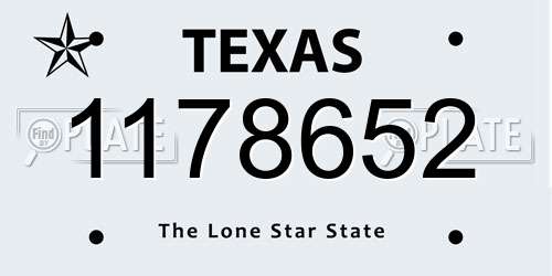1178652 Texas License Plate