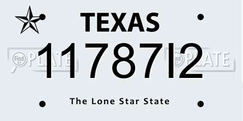 11787I2 Texas License Plate