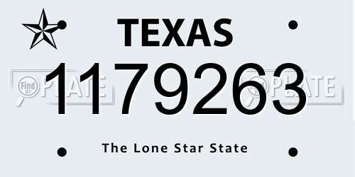 1179263 Texas License Plate