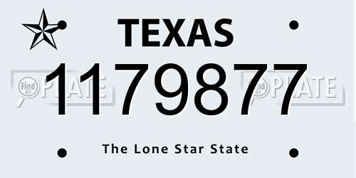 1179877 Texas License Plate