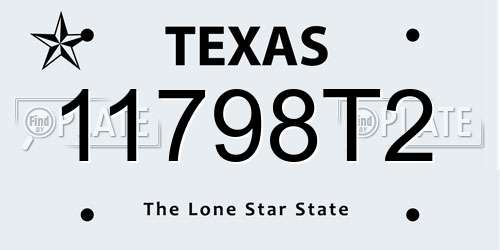 11798T2 Texas License Plate