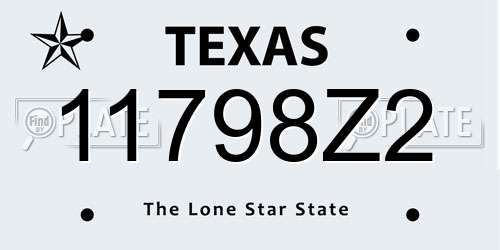 11798Z2 Texas License Plate