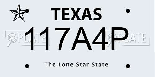 117A4P Texas License Plate