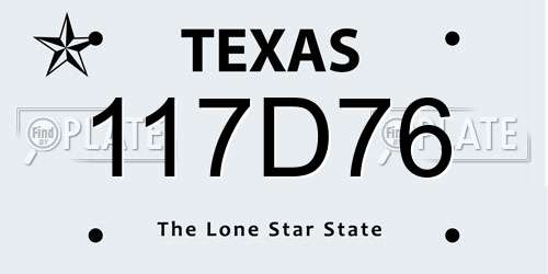 117D76 Texas License Plate