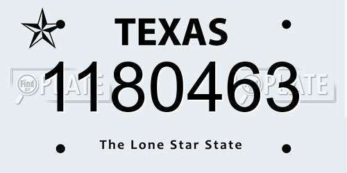 1180463 Texas License Plate