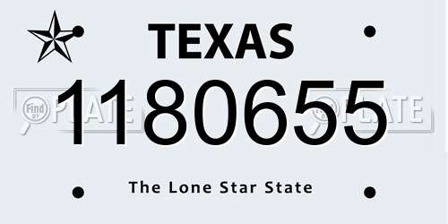 1180655 Texas License Plate