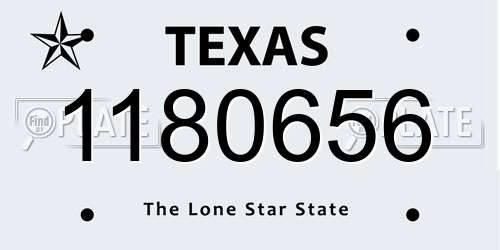 1180656 Texas License Plate