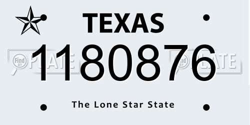 1180876 Texas License Plate