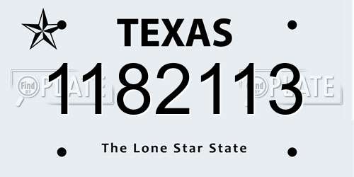 1182113 Texas License Plate