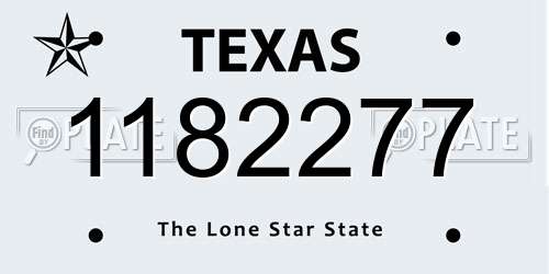 1182277 Texas License Plate