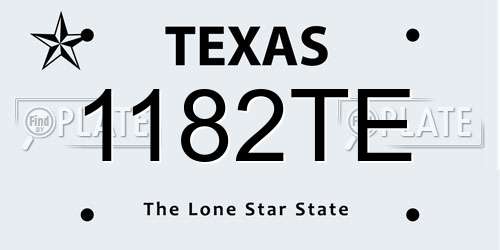 1182TE Texas License Plate
