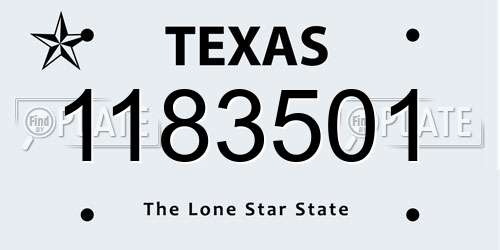 1183501 Texas License Plate