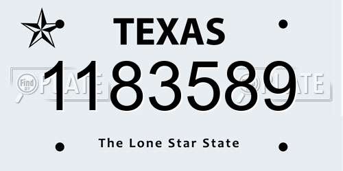 1183589 Texas License Plate