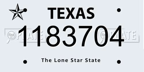 1183704 Texas License Plate