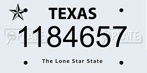 1184657 Texas License Plate