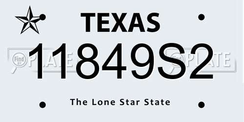 11849S2 Texas License Plate