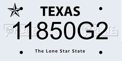 11850G2 Texas License Plate
