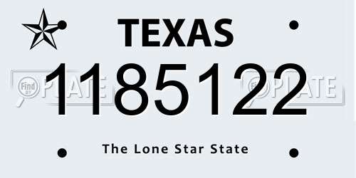 1185122 Texas License Plate