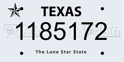 1185172 Texas License Plate