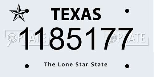 1185177 Texas License Plate