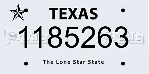 1185263 Texas License Plate