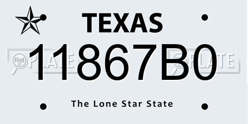 11867B0 Texas License Plate