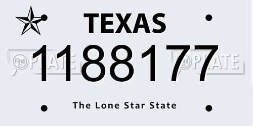 1188177 Texas License Plate