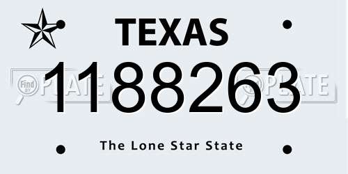 1188263 Texas License Plate