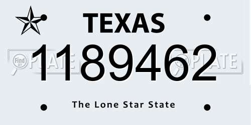 1189462 Texas License Plate