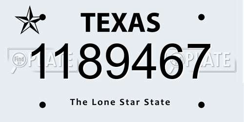 1189467 Texas License Plate