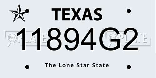 11894G2 Texas License Plate