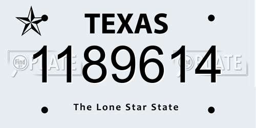 1189614 Texas License Plate