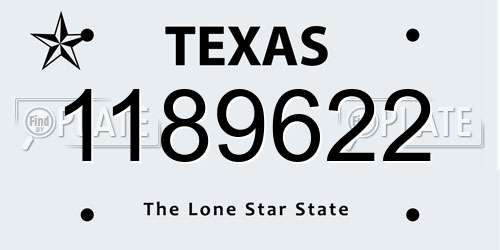 1189622 Texas License Plate