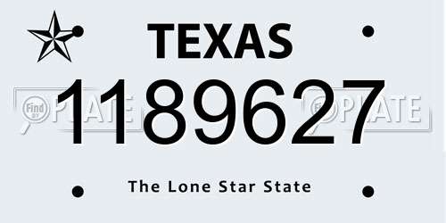 1189627 Texas License Plate