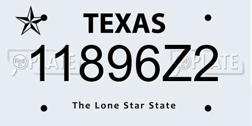 11896Z2 Texas License Plate