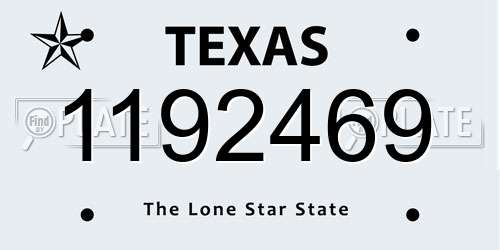 1192469 Texas License Plate