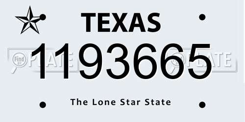 1193665 Texas License Plate