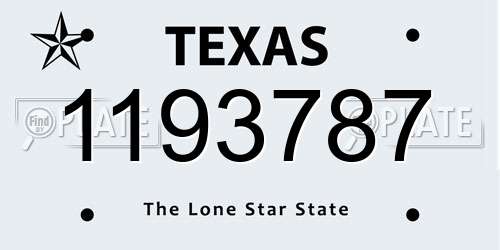 1193787 Texas License Plate