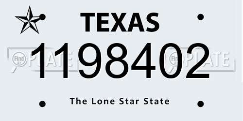 1198402 Texas License Plate