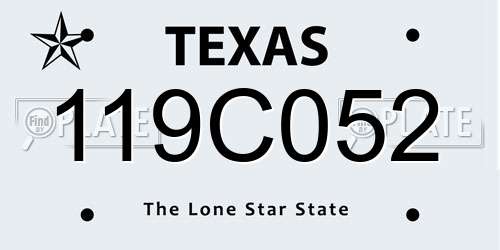 119C052 Texas License Plate