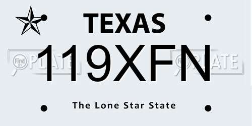 119XFN Texas License Plate