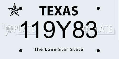 119Y83 Texas License Plate