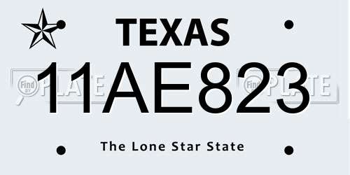 11AE823 Texas License Plate