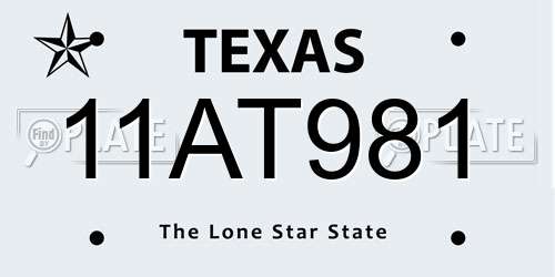 11AT981 Texas License Plate