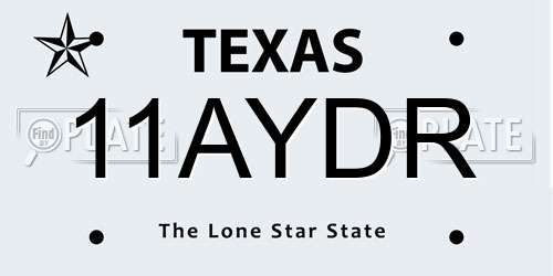 11AYDR Texas License Plate