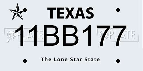 11BB177 Texas License Plate