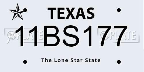 11BS177 Texas License Plate