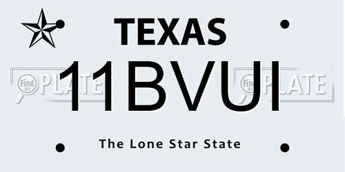 11BVUI Texas License Plate